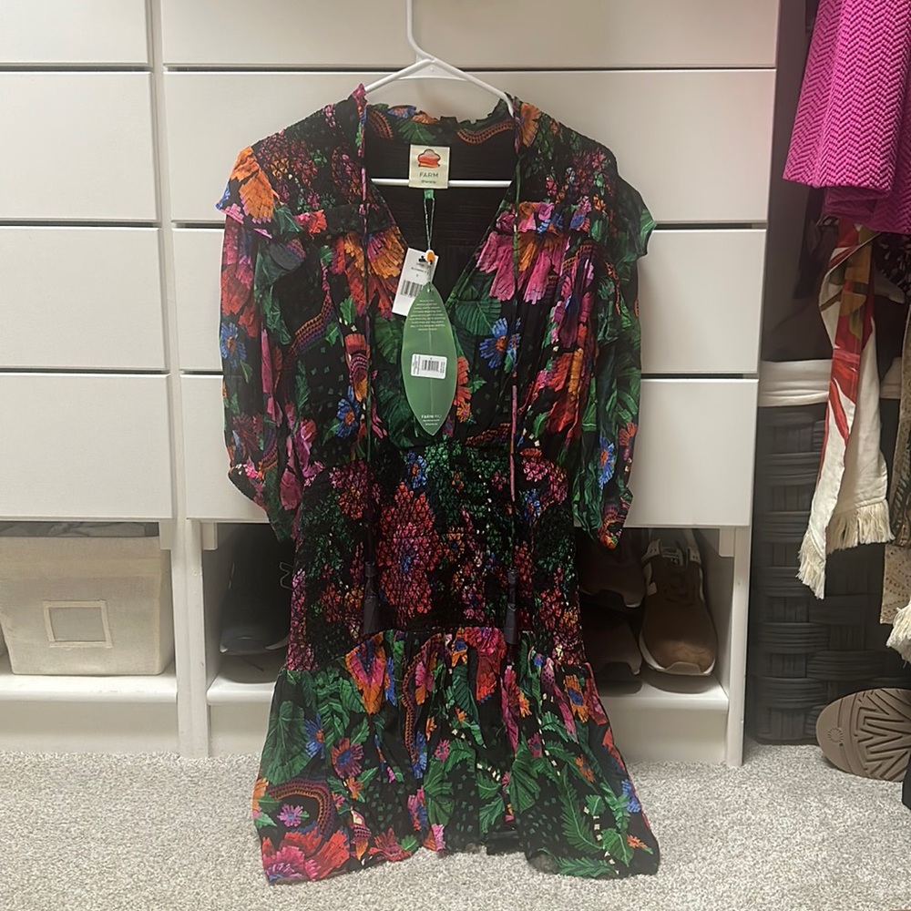 BNWT Farm Rio Blooming Garden Mini dress, Small